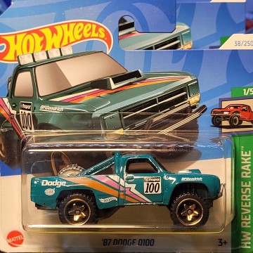 87 DODGE D100 VERDE HOT WHEELS